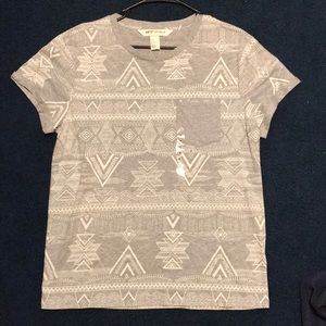 H&M Coachella Collection Gray Printed T-Shirt